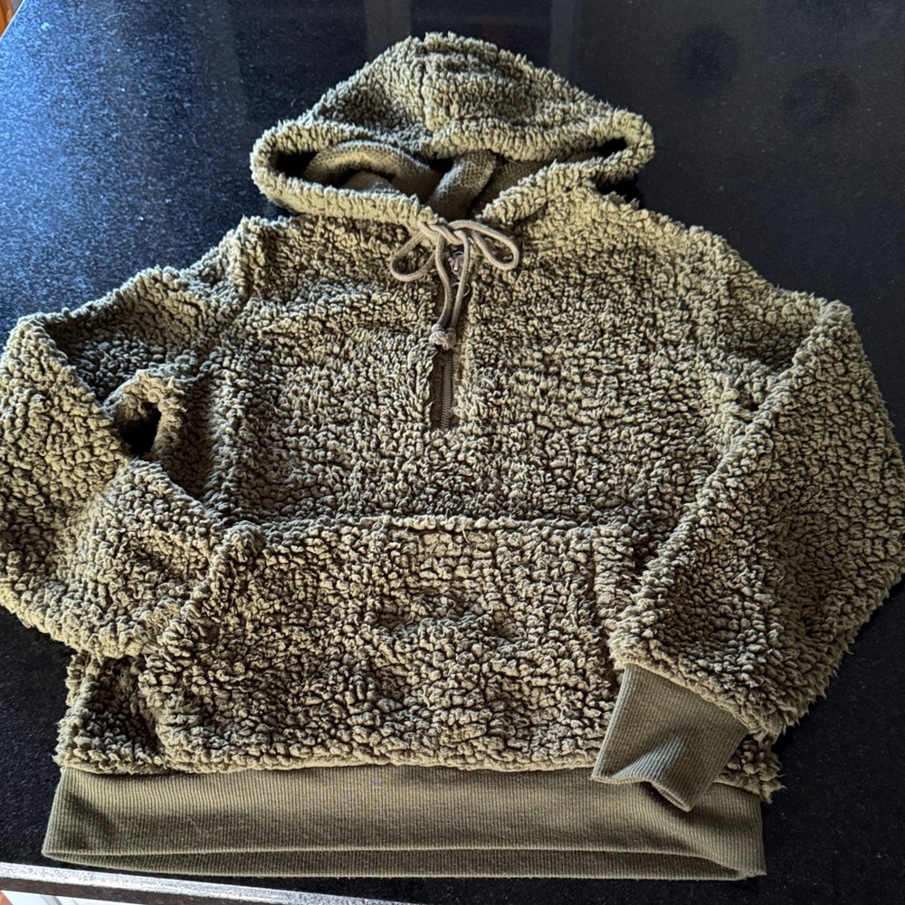 No Boundaries Olive Teddy Jacket